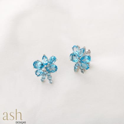 Morning Glory Blue Topaz Earrings