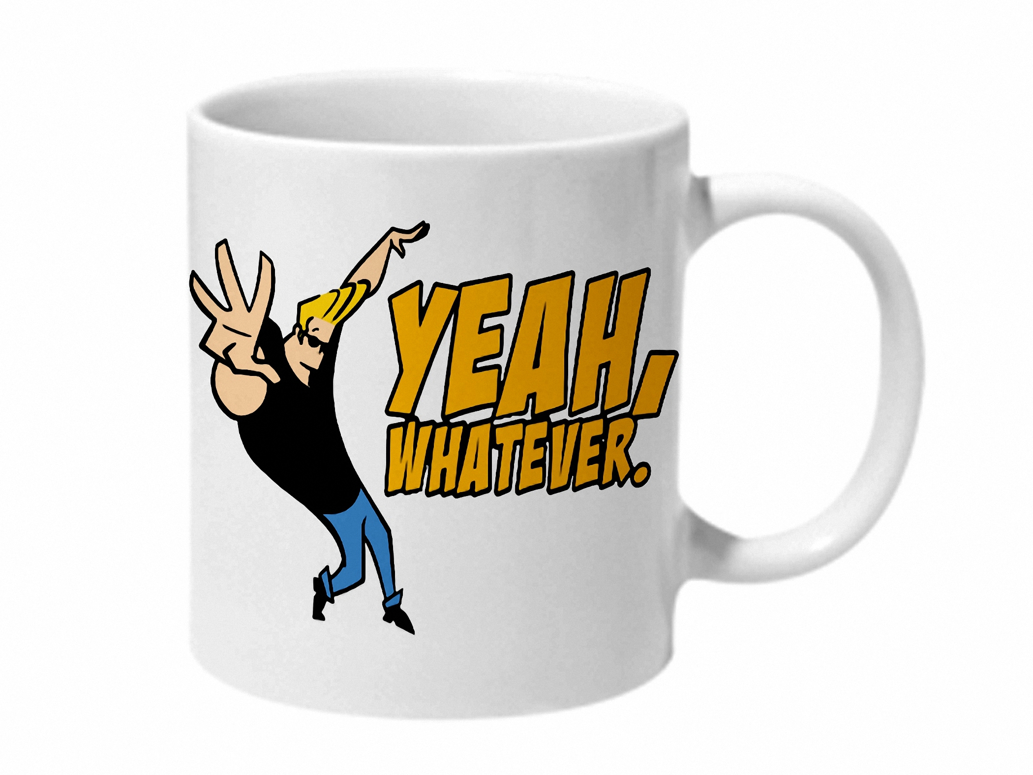 Multicolor Johnny Bravo Yeah Whatever Ceramic Mug