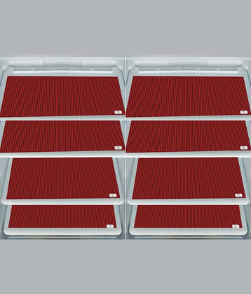 E-Retailer Set of 8 PVC Red Fridge Mats