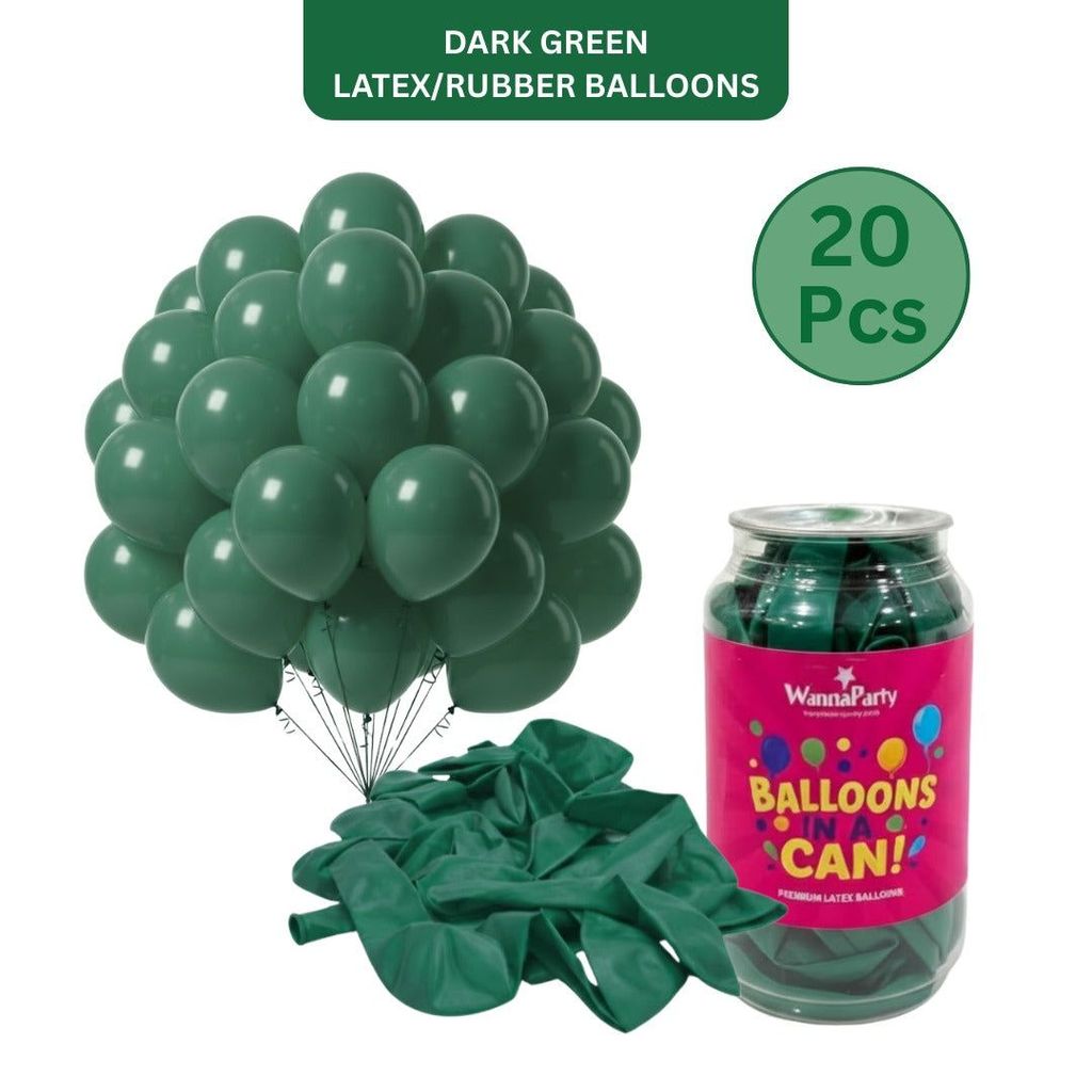 Dark Green Latex Balloons 10" - 20PC - Party and Festive Needs | Buy online on ZillyBuy