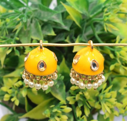 Enamel small jhumka earrings are such a charming blend of tradition and trendiness. , ENJB-017