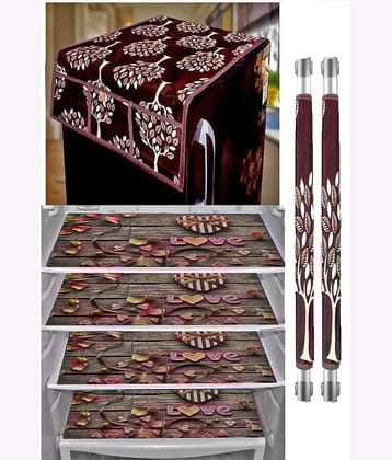 Crosmo Knitting Nature Fridge Mat & Cover ( 53 99 ) Pack of 7 - Brown