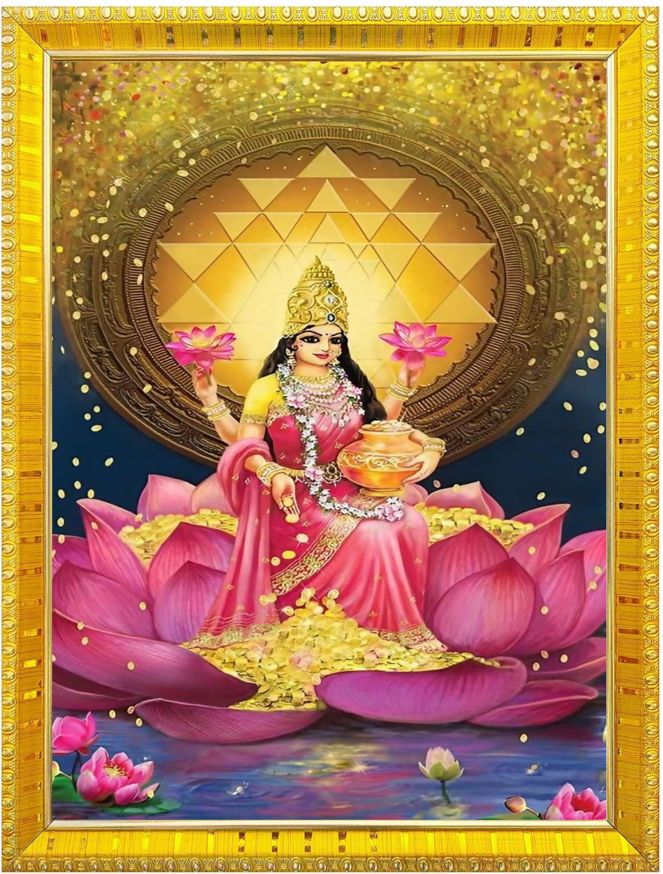 NOKKES Laxmi Devi Maa Mata Photo Frames Religious Photo frame 5X7 Inch Photo Frame_W44