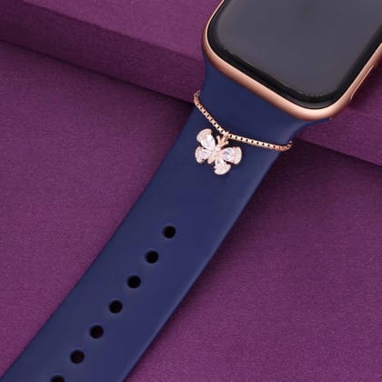 Butterfly Watch Charm-White Stone / Rose Gold