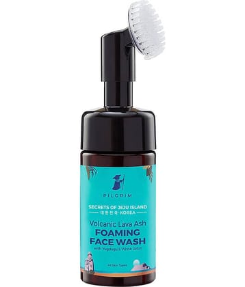 Pilgrim Volcanic Lava Ash Foaming Face Wash With Brush Face Wash,For All Skin Type,120 Ml (pack Of 1)