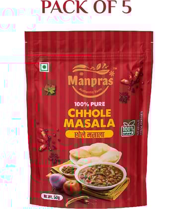 MANPRAS CHOLE MASALA 50GMS [ PACK OF 5 ] Masala 250 gm