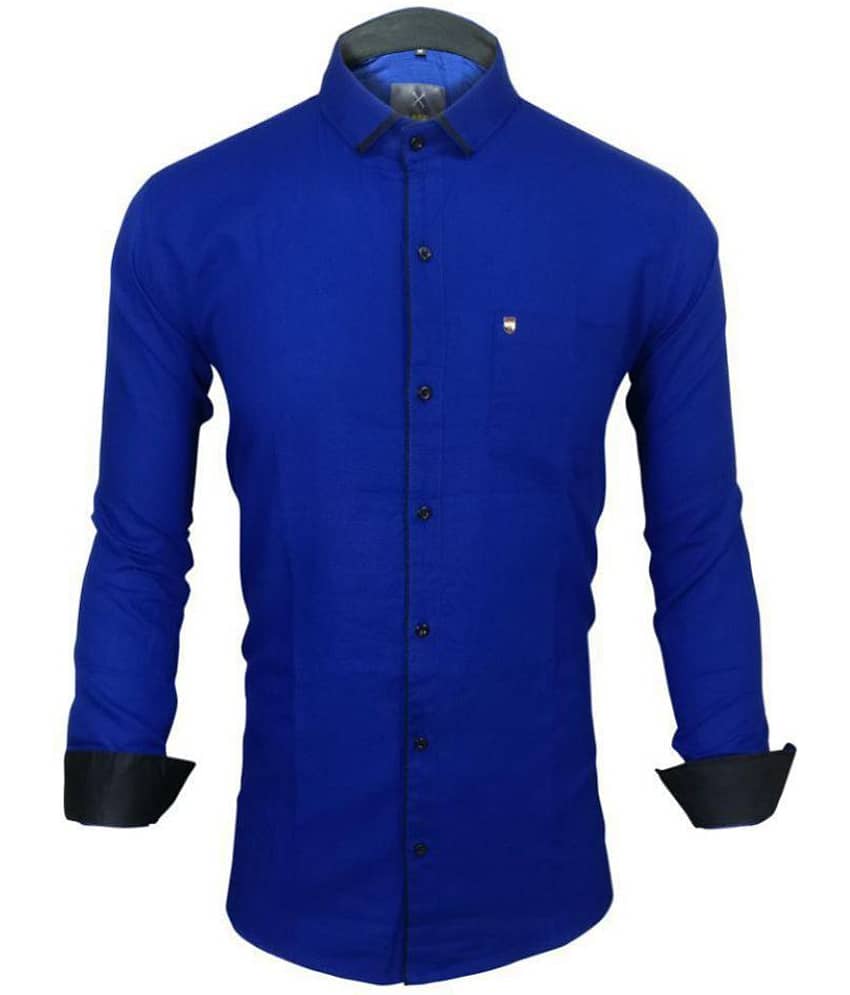 X-men 100 Percent Cotton Blue Solids Shirt