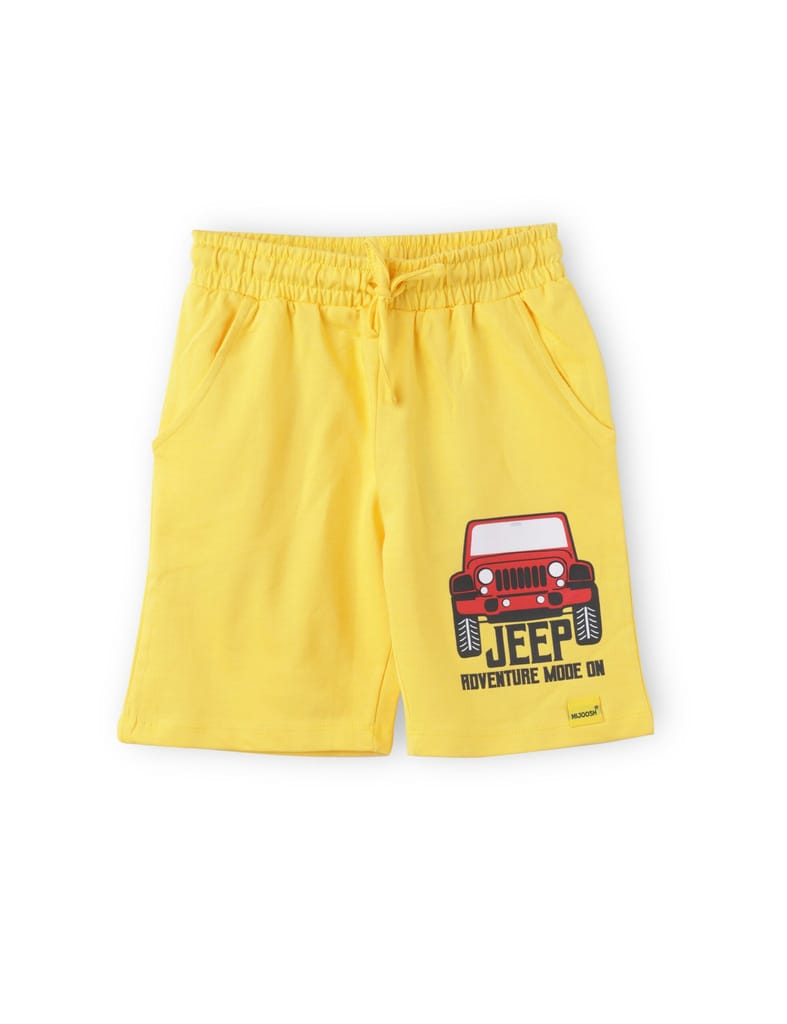 Premium Kids Boys Shorts Cotton French Terry Dandelion Yellow Adventure Jeep 2025 at ShopCircuit