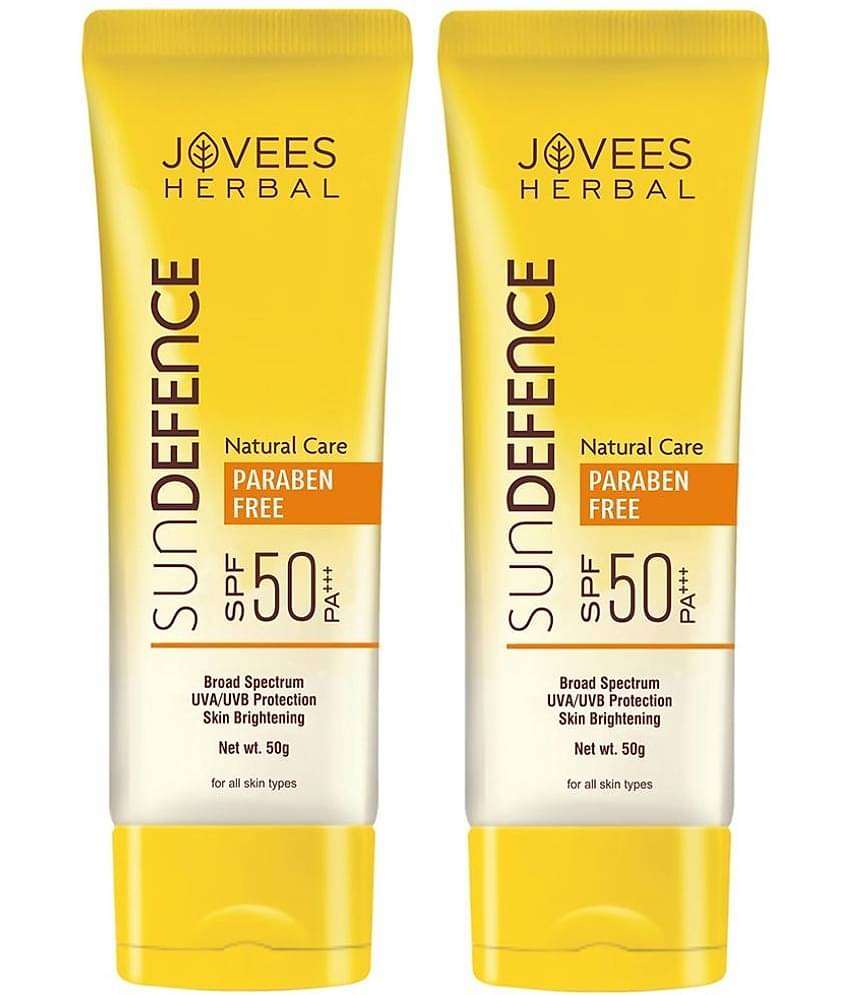 Jovees Herbal Sun Defence Cream SPF 50 Broad Spectrum PA+++ For All Skin Types, 50gm (Pack of 2)