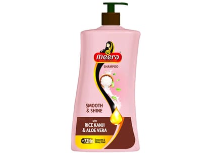 Meera Smooth & Shiny Shampoo with Rice Kanji & Aloe Vera, 1 Litre - Up to 72H Smoothness & Shine For Men & Women