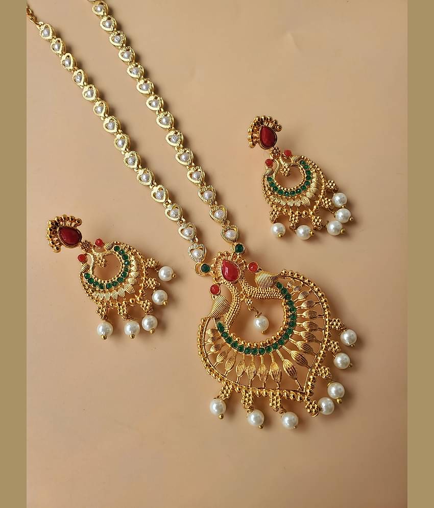 ROFARWORD Gold Brass Necklace Set ( Pack of 1 )