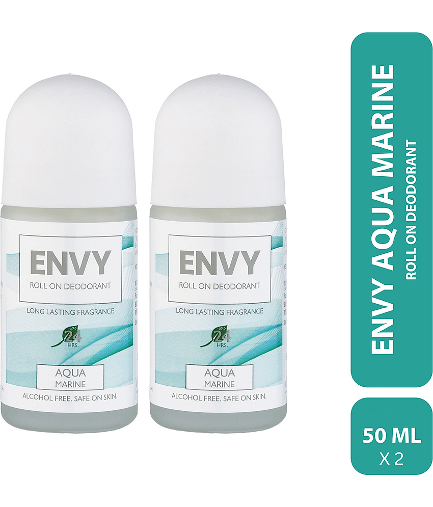 ENVY Aqua Marine Long Lasting Roll-on Deodorant 50 ml Each (Pack of 2)