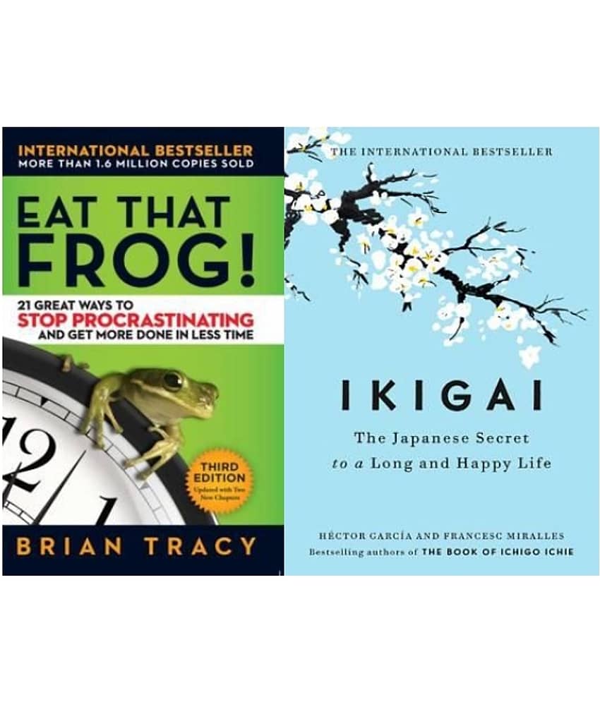 kigai: (Hardcover) The Japanese secret to a long and happy life+Eat That Frog!: 21 Great Ways to Stop Procrastinating and Get More Done in Less Time(Set of 2books)
