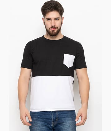 ZEBULUN Cotton Blend Regular Fit Colorblock Half Sleeves Men's T-Shirt - Black ( Pack of 1 )
