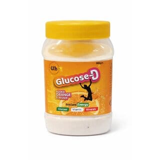 Glucose-D Orange Flavour Instant Energy Drink Powder with Glucose, Vitamins & Minerals (500g)