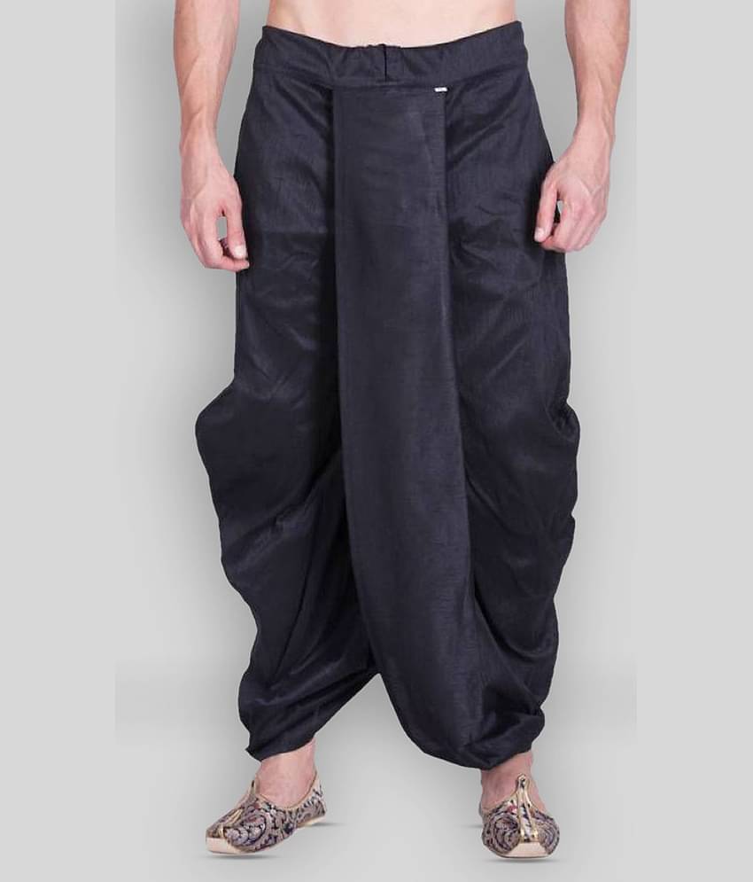 GN hub - Black Silk Men's Dhoti ( Pack of 1 )