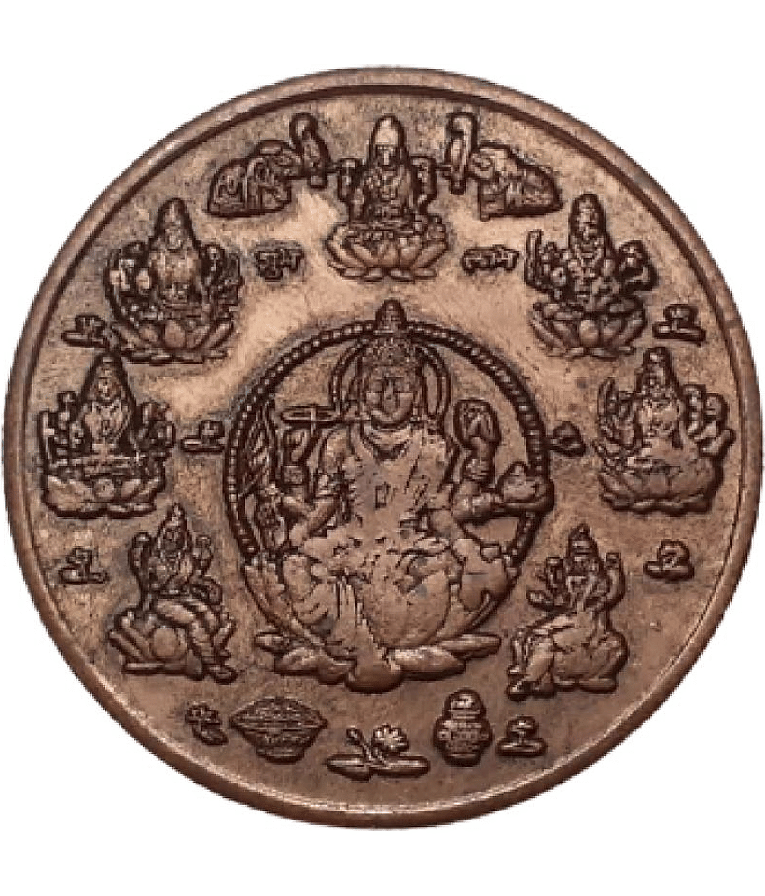 EXTREMELY RARE OLD VINTAGE ONE ANNA EAST INDIA COMPANY 1839 MAA LAXMI BEAUTIFUL RELEGIOUS BIG TEMPLE TOKEN COIN