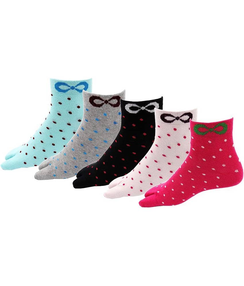 RC. ROYAL CLASS - Multicolor Cotton Women's Ankle Length Socks ( Pack of 5 )