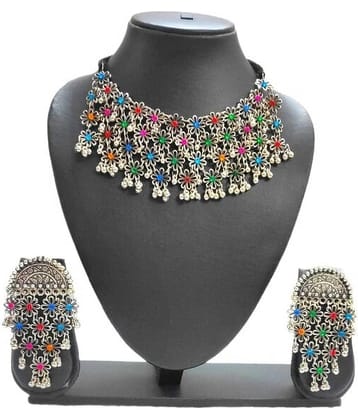 Samridhi DC Silver Alloy Necklace Set ( Pack of 1 )