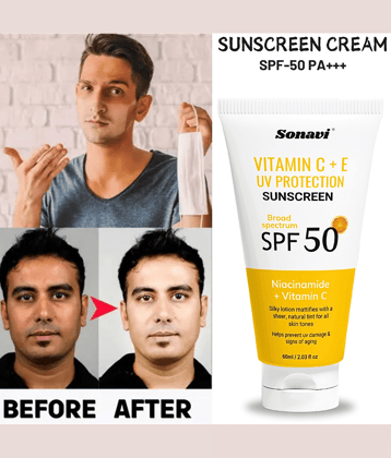 Sonavi SPF 50 Sunscreen Cream For All Skin Type ( Pack of 1 )