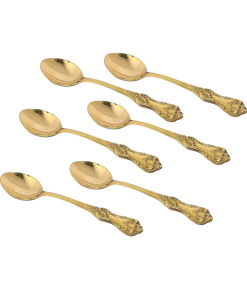 A & H ENTERPRISES - Brass Brass Dessert Spoon ( Pack of 6 )