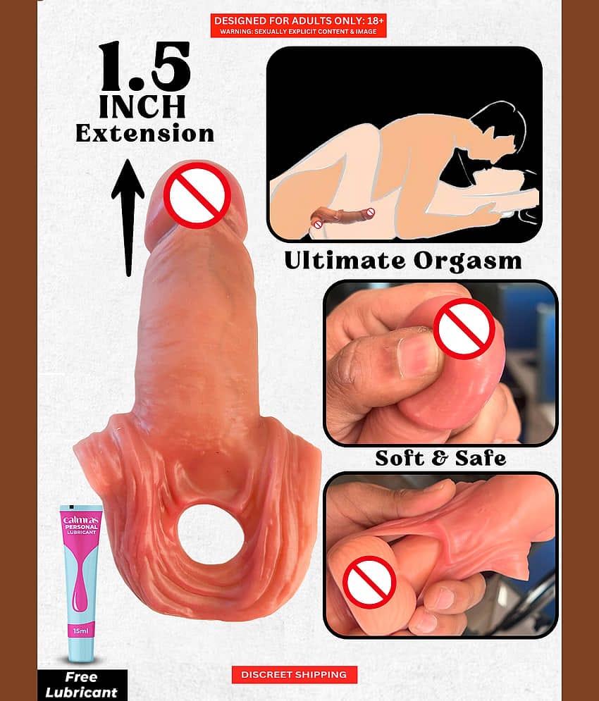 Naughty Nights Reusable Small Penis Sleeve for Size And Stamina Increase Stretchable Silicone Realistic Penis Cover Condom For Men