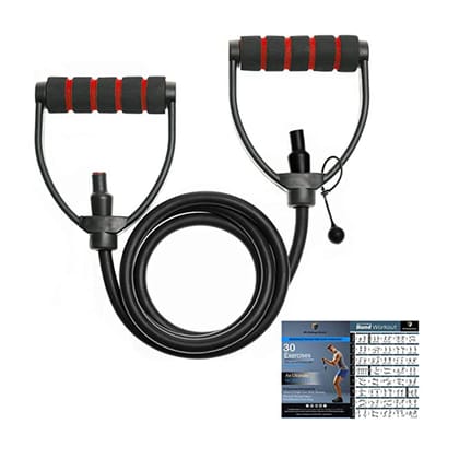 Adjustable Toning Tube Full Body Home Gym Resistance Tube-Black