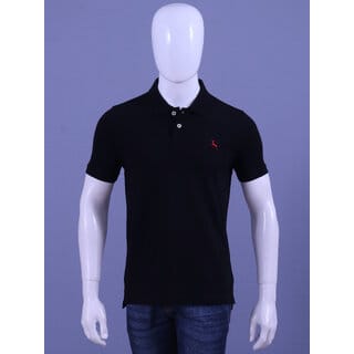 REDLINE MENS JET BLACK EMBROIDERED POLO T-SHIRTS