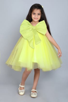 PinkChick Big Bow Dress -Yellow-1-2y / Yellow