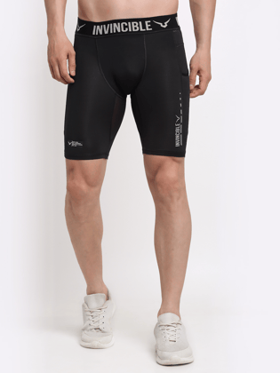 Invincible Men's Ghost Compression Shorts-Black / XS