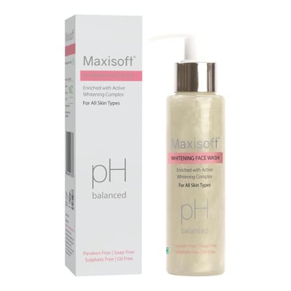 Maxisoft Whitening Face Wash, pH Balanced, Revives & Repairs For Ultra-Rich Whitening Glow, 100 ml - Pack of 2