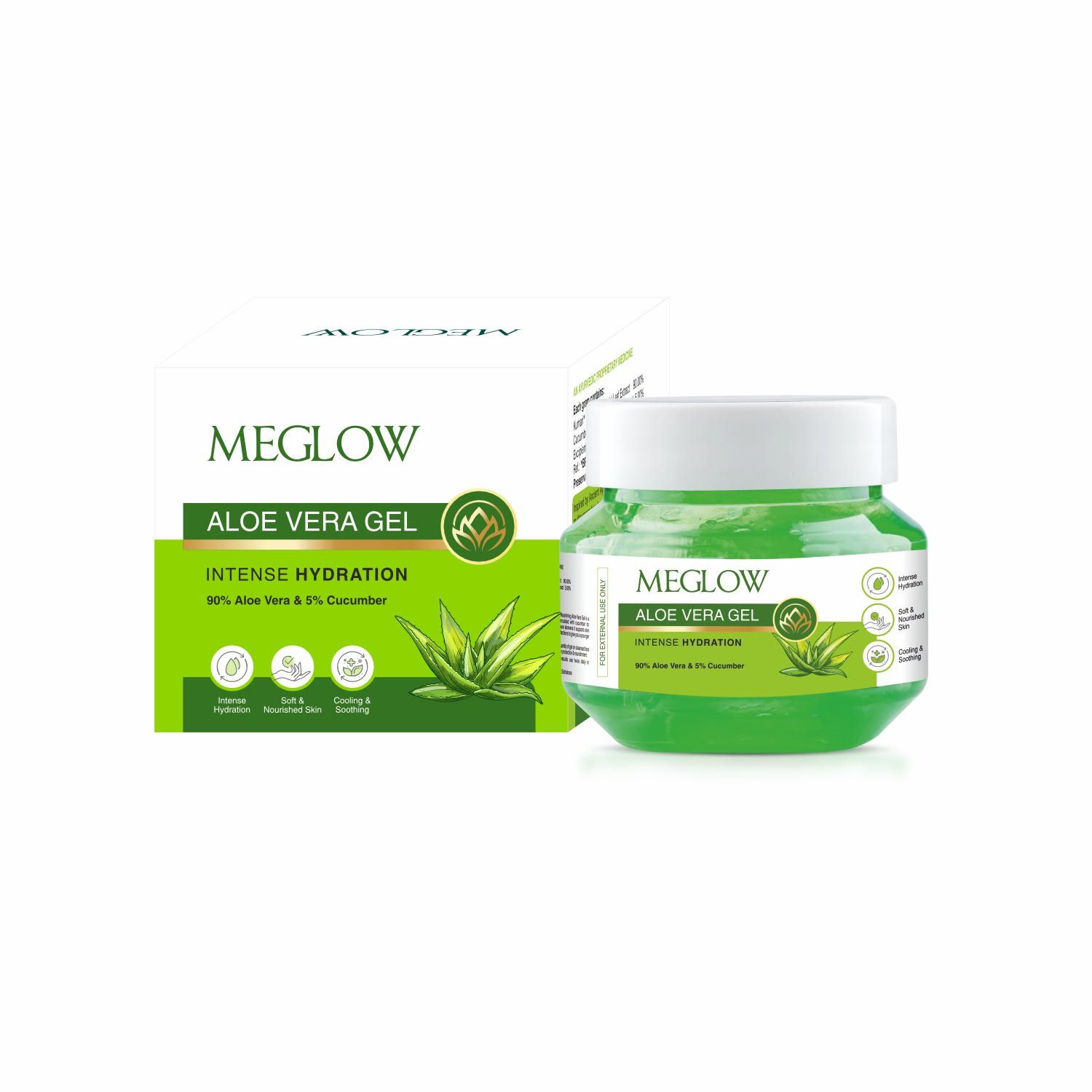 Meglow Aloevera Gel Jar 100g - Aloevera & Cucumber Ext. Hair & face Moisturizer for Dry Skin|| for Nourish & Healthy Skin | Gift for Brother | Gift for Husband and Boyfriend32%off