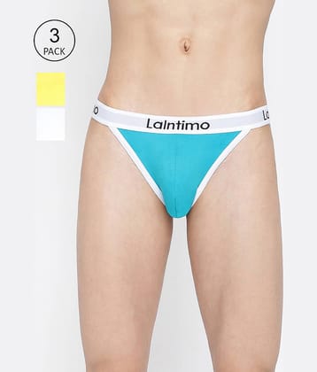 La Intimo Pack of 3 Cotton Bikini For Men's ( Multicolor )