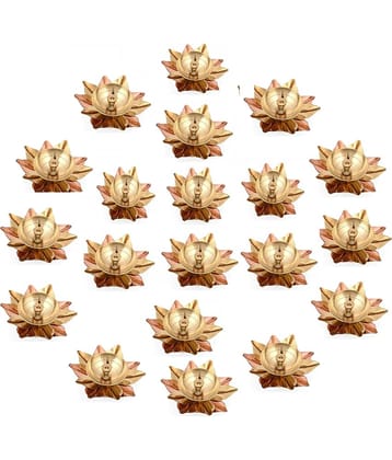 FASHION BIZZ Brass Floor Diya - Pack of 20
