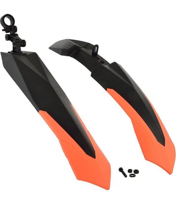 Dark Horse Bicycle Dual Tone Front & Rear Mudguard, Black-Orange