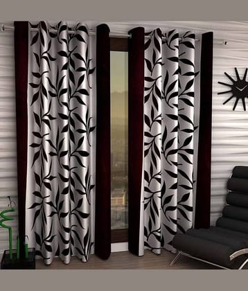 Tanishka Fabs Semi-Transparent Curtain 5 ft ( Pack of 2 ) - Brown