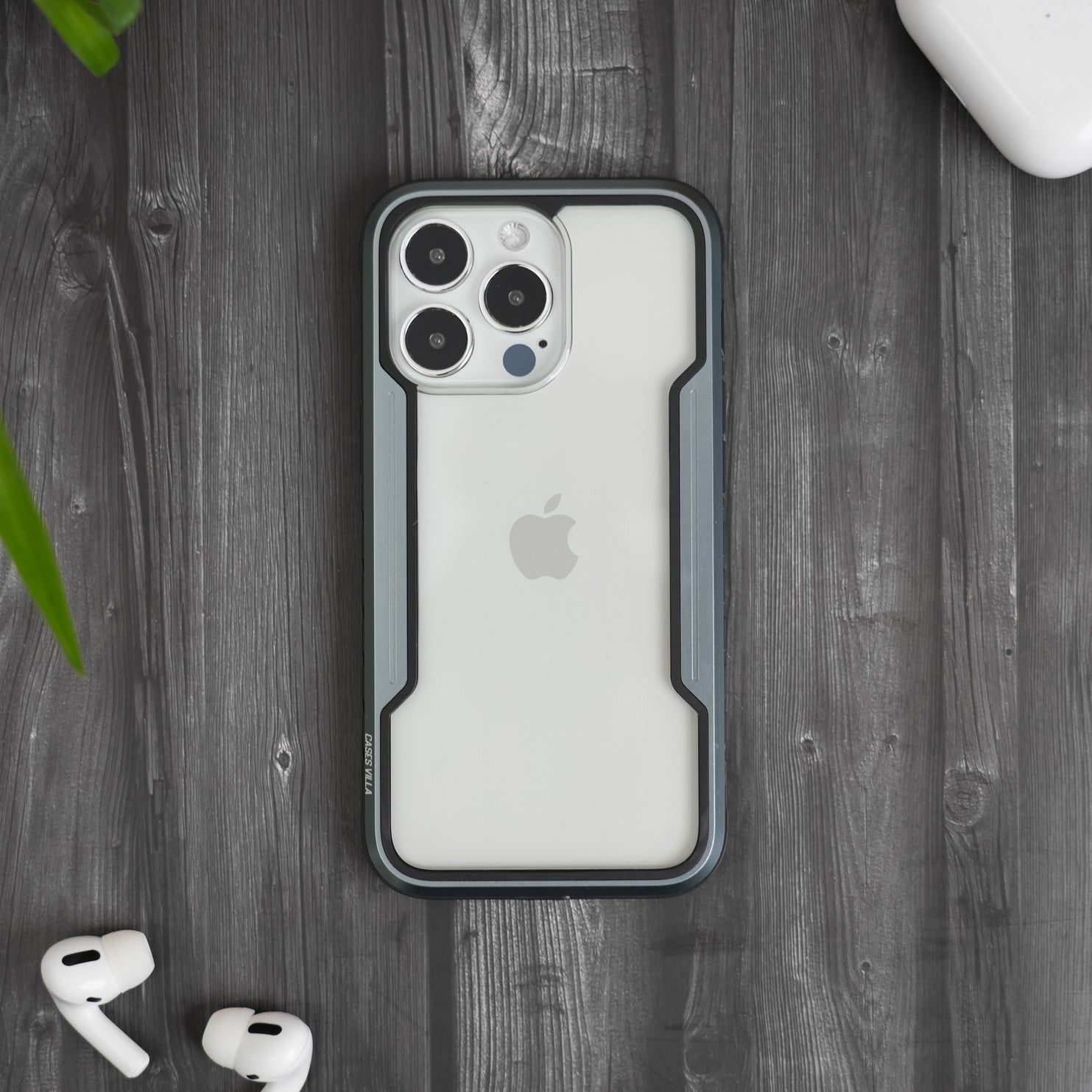 iPhone 14 / Pro / Max / Plus Case - Black-Grey Defence Shield Metal Cover | Military Grade Protection-iPhone 14 Pro Max