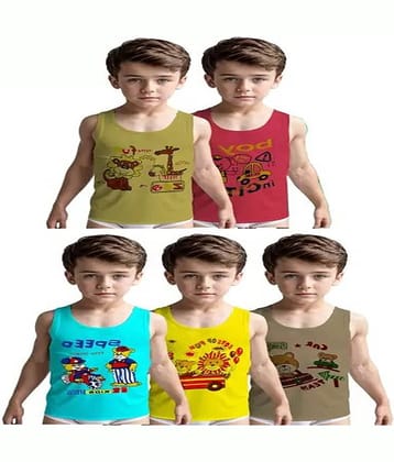 Cavenders Pack of 6 Boys Cotton Vest ( Multicolor )