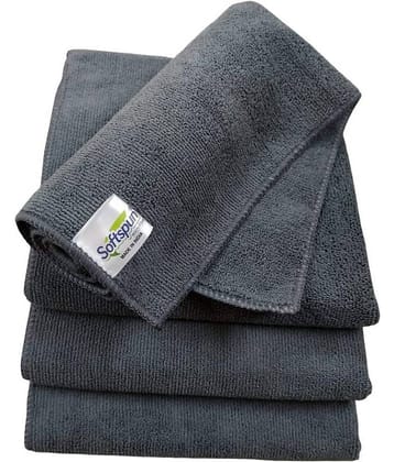 SOFTSPUN Grey 340 GSM Microfiber Cloth For Automobile ( Pack of 2 )