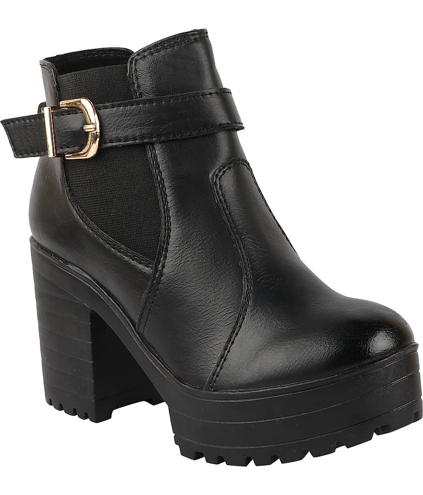 Shoetopia - Black Women's Ankle Length Boots