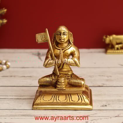 Sri Ramanujar Ramanujacharya Pure Brass Idol - 4 inch Height