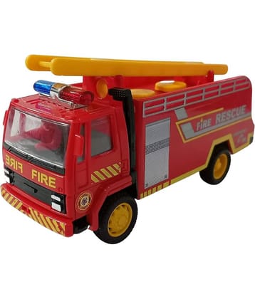Fire Tender Truck Toy For Kids Made of Non Toxic Plastic Pull Back Action - No Battery Required For Kids