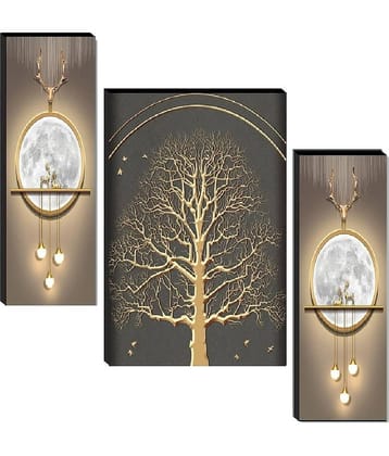 SNDArt Set of 3 Floral Wall Paintings For Home Decor Gift Items 12x 18 inch