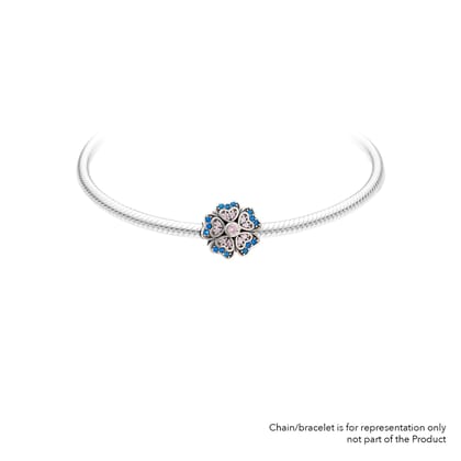 Heart Flower | 925 Silver charms for Bracelets / Chain-Free / Silver / Modern