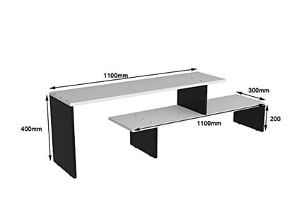 DAS Klaus Floor Standing Engineered Wood Tv Entertainment Unit Display Shelf for Living Room Black & Frosty White- Ideal for Upto 43" Screen DAS Klaus Floor Standing Engineered Wood Tv Entertainment Unit Display Shelf for Living Room Black & Frosty White- Ideal for Upto 43" Screen