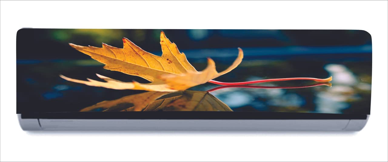 DreamKraft Beautiful 3D Yellow Leave AC Sticker (Multicolor PVC Vinyl, 30cm X 91cm)