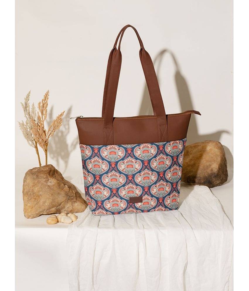 Zouk Tote Bag Jute Set of 1 ( Blue )