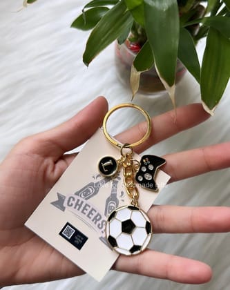 Football with Game console and an Initial Charm Keychain