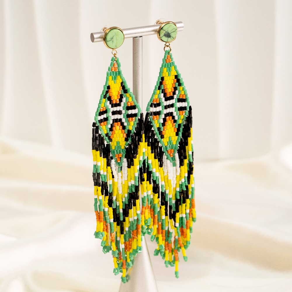 Bohemian Beaded Long Tassel Earrings