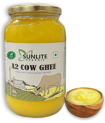 Sunlite Organic A2 Desi Cow Ghee, 100% Pure, Vedic Bilona Method, Hand Churned Ghee 500 mL